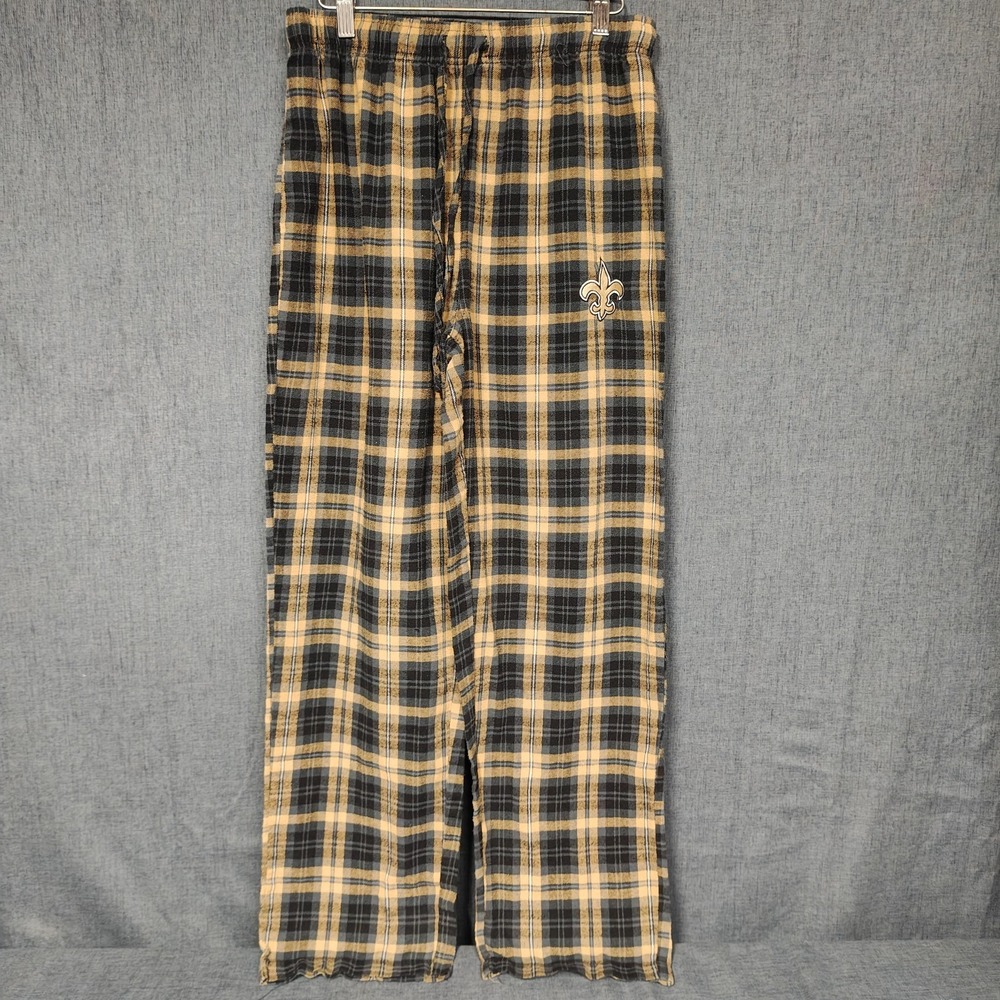 NFL Apparel New Orleans Saints Men's Flannel Plaid Lounge Pants, Size M